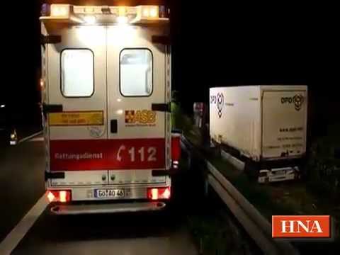 Lkw-Unfall auf der A7 bei Raststätte Göttingen