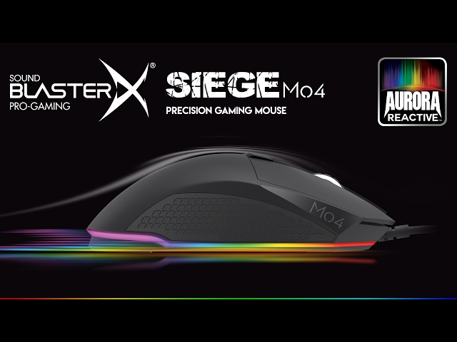 Creative Sound BlasterX Siege M04 V2 RGB Mouse para jogos 12.000 DPI preto video