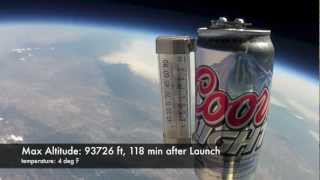 First Coors Light in Space! Testing the &quot;Super Cold&quot; label at -75°F and 93k feet...does it work?