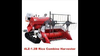 Freely working in muddy paddy field mini rice combine harvester machine youtube video