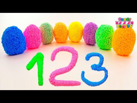 TOP Learn To Count with Squishy Glitter Foam Numbers 1 to 20 Collection | Unboxing surprise eggs Video