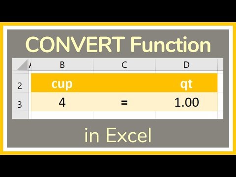 Part of a video titled How to Use the CONVERT Function in Excel - Tutorial - YouTube