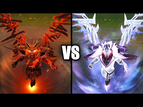 Chosen of the Wolf Swain vs Prestige Chosen of the Wolf Swain Skins Comparison (League of Legends)