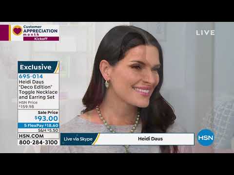 Heidi Daus "Deco Edition" Beaded Toggle Necklace and Ear...
