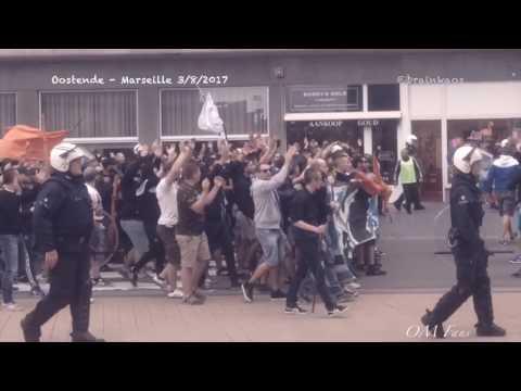 Olympique Marseille fans @ Oostende (Belgium, 3-8-2017) | Before the game ...