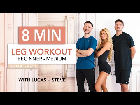 Фитнес 8 MIN LEG WORKOUT — with Lucas & Steve / Level: Beginner — Medium, or use it as a Warm Up