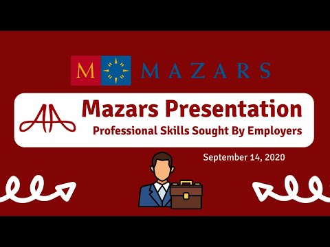 Mazars Presentation (Fall 2020) | CSUN Accounting Association | Skills Sought By Employers