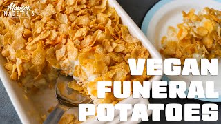 Vegan Funeral Potatoes | Cheesy Hash Brown Casserole w/ Cream of Chicken Soup | Easy Holiday Side