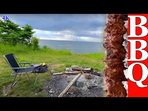 Outdoor BBQ - Scenic View and Bar B Cue - Grill in Nature