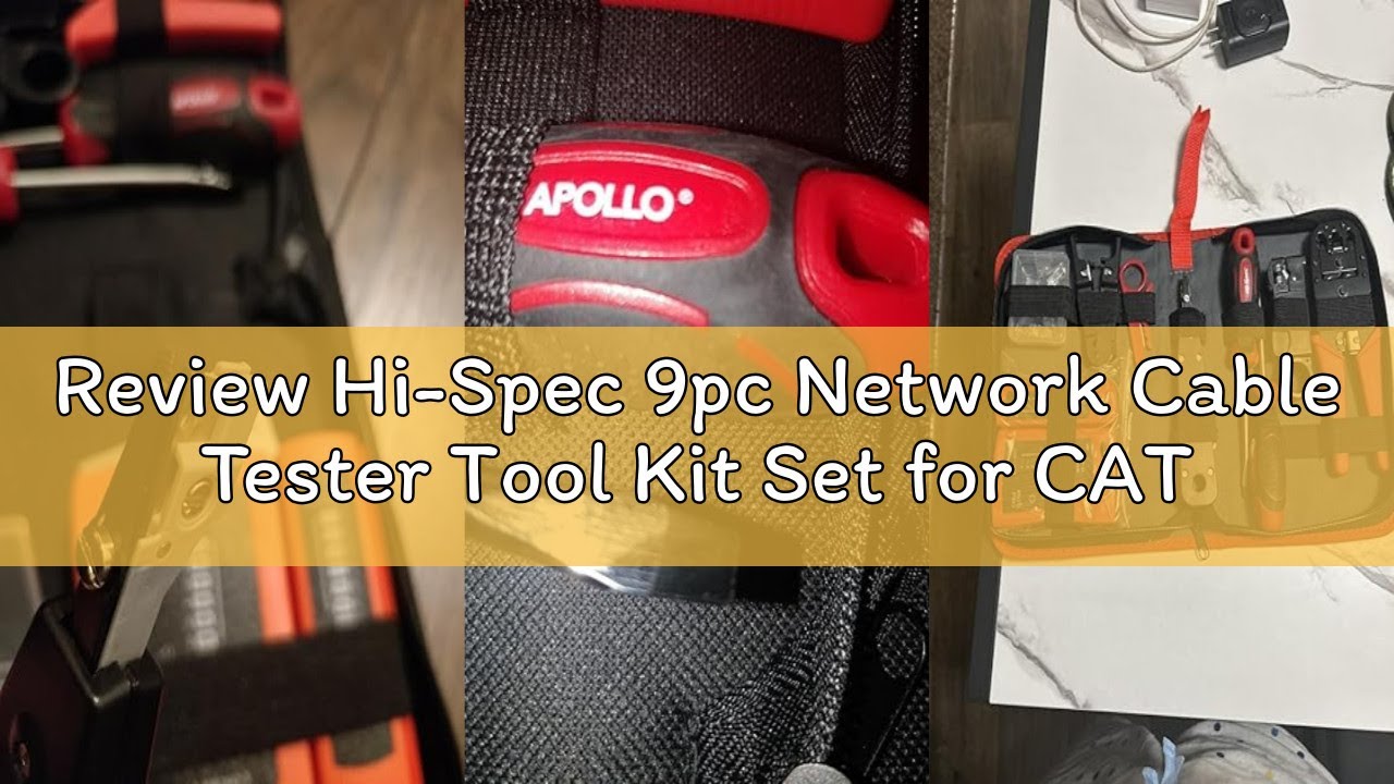 Review Hi-Spec 9pc Network Cable Tester Tool Kit Set for CAT5, CAT6, RJ11, RJ45. Ethernet LAN Crimpe