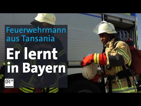 Feuerwehrmann aus Tansania zum "Praktikum" bei bayerischen Kollegen | Abendschau | BR24