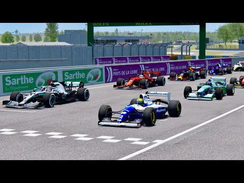 All F1 2019 Cars vs All F1 1994 - Le Mans 24 Hours Circuit