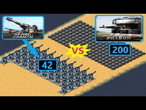 Grand Cannon vs PILLBOX - Same Cost + Power - Red Alert 2