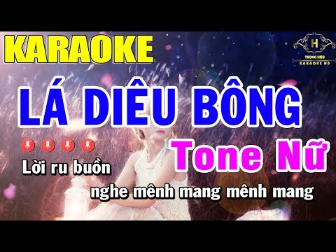 Karaoke Lá Diêu Bông Tone Nữ Nhạc Sống | Trọng Hiếu