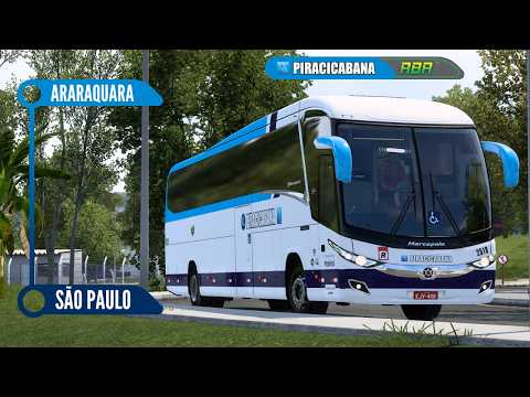 ETS 2 | Araraquara a São Paulo | Piracicabana | MAPA RBR | Marcopolo Paradiso G7 New 1200.