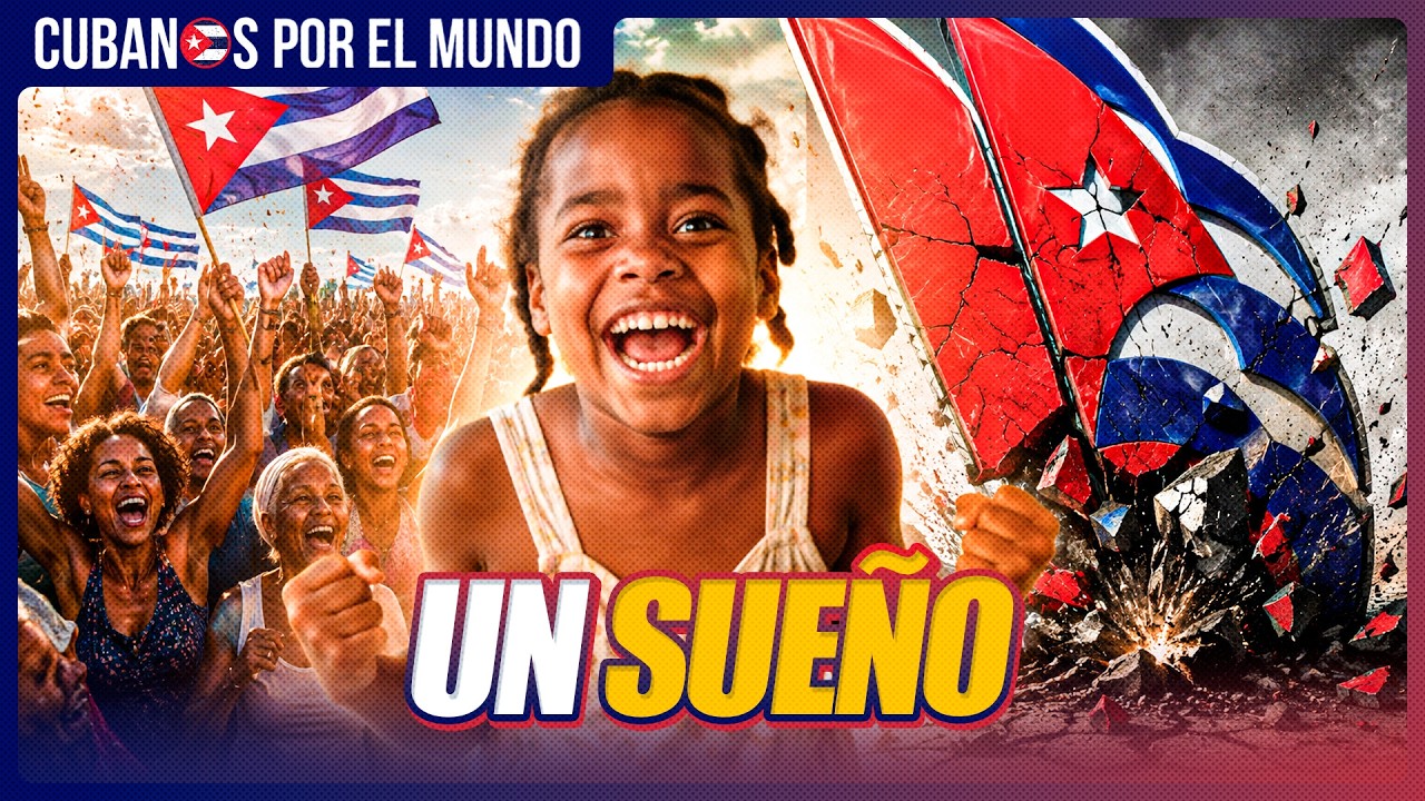 Cuba: niña celebra en una broma la caída del comunismo