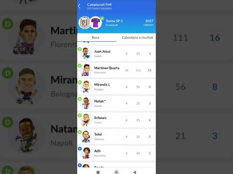 LA MIA SQUADRA AL FANTACALCIO MANAGERIALE ITALIANO 24/25