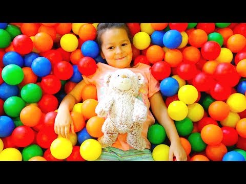 INDOOR PLAYGROUND FOR KIDS WITH TEDDY BEAR FUN ACTIVITIES WITH SISTERS AISHA AND MAYA