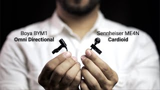 Video thumbnail for Boya M1 vs Sennheiser ME4 lavalier microphone | Omni-directional vs Cardioid pattern by Tech Takeaway