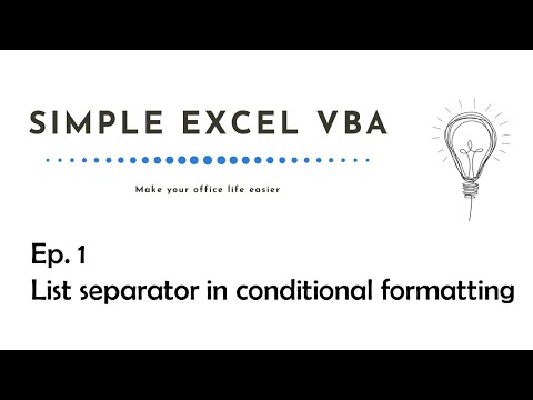 List separator in conditional formatting - Simple Excel VBA