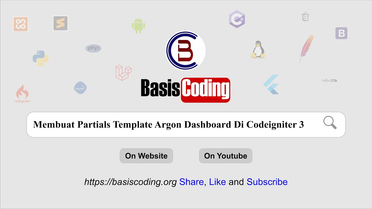 Membuat Partials Template Argon Dashboard Di Codeigniter 3
