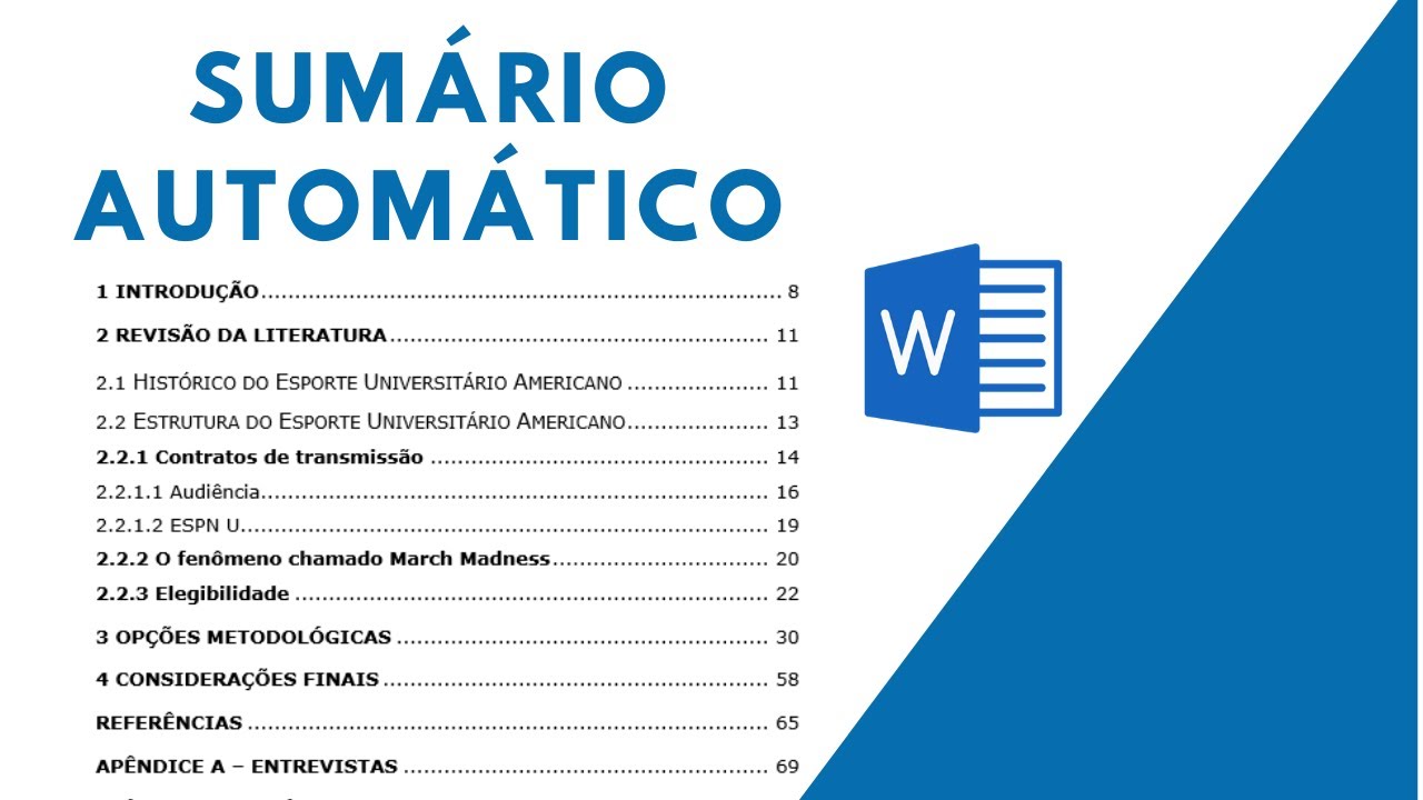Criar Sumário Automático no Word (norma ABNT)