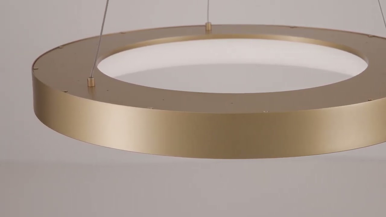 Video 1 Watch A Video About the Cafferty Sanded Gold LED Ring Pendant Light