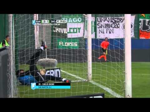 Gol de Bueno. Banfield 0 - San Martín 1. Fecha 5. Primera División 2015. FPT.