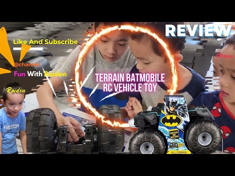 All Terrain Batmobile RC Vehicle Toy Review with Sunny & Raiden - Play it in the Park and Battle