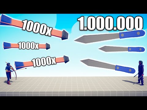 1.000.000 DAMAGE KNIFE vs 1000x OVERPOWERED UNITS - TABS | Totally Accurate Battle Simulator 2023