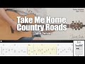 Take Me Home Country Roads John Denver Fingerstyle Guitar TAB Chords Lyrics