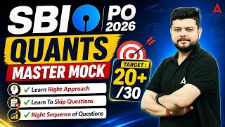SBI PO 2026 | Quants Master Mock | Strategy to Score 20+/30 🎯