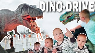 THIS WAS TERRIFYING! | Carson & The Quadruplets Surprised with LIVE Dinosaurs!