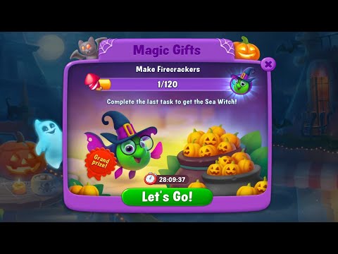 Fishdom Win Strikes 1746 - 1758, Using FREE Dynamite and Lightning for 30 Min. Ongoing Get Sea Witch