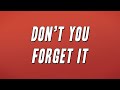 Glenn Lewis Don T You Forget It Lyrics