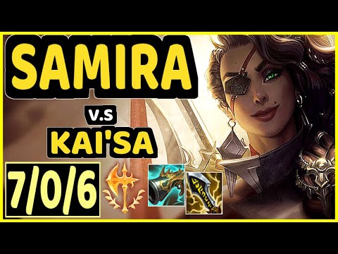 KOBBE (SAMIRA) vs KAI'SA - 7/0/6 KDA BOTTOM ADC GAMEPLAY - EUW Ranked GRANDMASTER