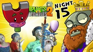 Plants vs. Zombies 2 DARK AGES - Night 15 w/ Mike & Lex (Fighting for Magnet) iOS Face Cam
