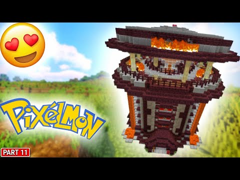 FIRE GYM FIGHT IN PIXELMON 😍🔥 : Pixelmon : Pokemon in Minecraft #11