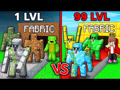 Mikey POOR vs JJ RICH Golem Fabric Battle in Minecraft ! - Maizen