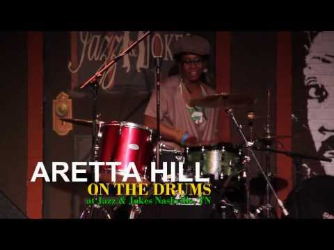Aretta Hill on the drums