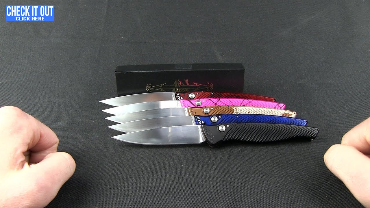Piranha DNA Automatic Knife Pink Vein (3.25" Mirror)