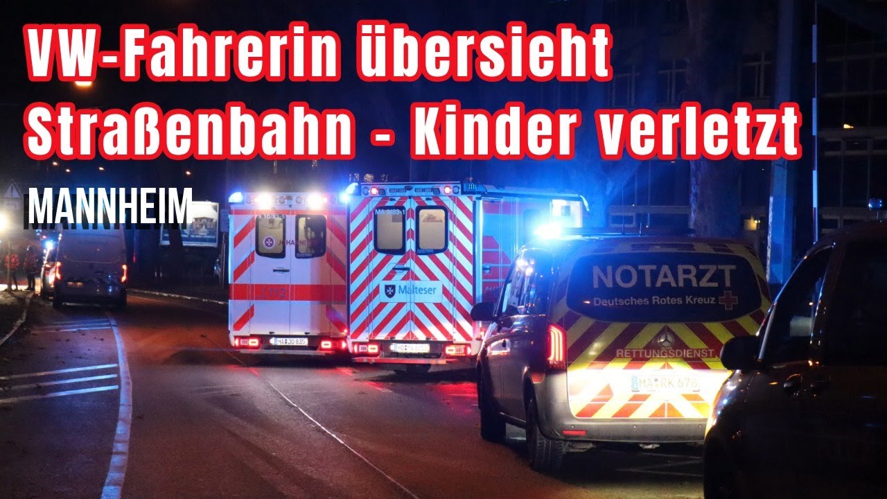 Straßenbahn kollidiert in Mannheim mit VW – Zwei Kinder leicht verletzt