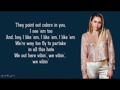 Miley Cyrus - No Tears Left To Cry (Ariana Grande Cover)(Lyrics)
