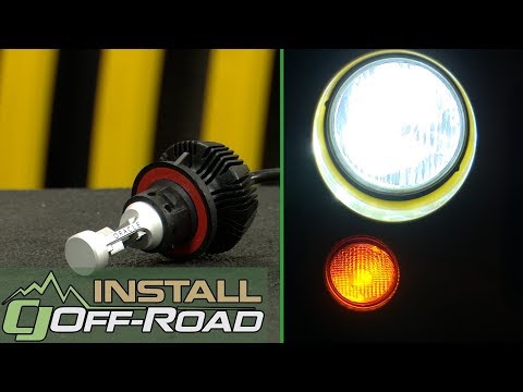 Jeep Wrangler JK Oracle Lighting Headlight Bulb LED H13 Conversion Kit 6500K 2007-2018 Installation