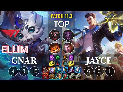 T1 Ellim Gnar vs Jayce Top - KR Patch 11.3