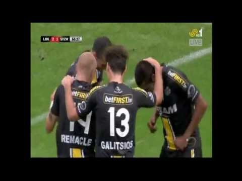 Gol de Júnior Dutra (bicicleta e cabeça) em vitória do Lokeren na Bélgica