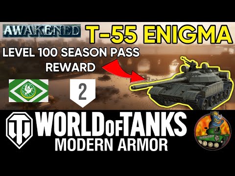 T-55 Enigma II Level 100 Season Pass Reward! II Tank Review II WoT Console II Awakened Season