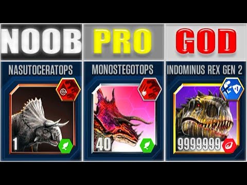 NOOB vs PRO vs GOD - I-REX GEN 2 999 LEGENDARY RUMBLE PACK | JURASSIC WORLD THE GAME