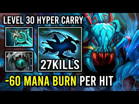 -60 MANA BURN PER HIT Level 30 Max Slotted 100% Physical DMG Late Game Carry Weaver Dota 2