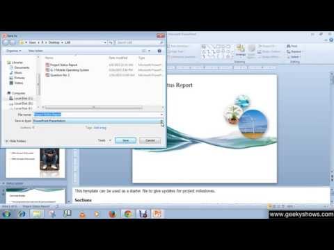 Microsoft PowerPoint 2010 Save PowerPoint Show